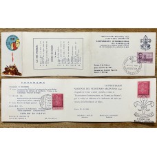 ARGENTINA 1961 BOY SCOUTS TARJETA DOBLE CON MATASELLO ESPECIAL RARA SCOUT